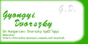 gyongyi dvorszky business card